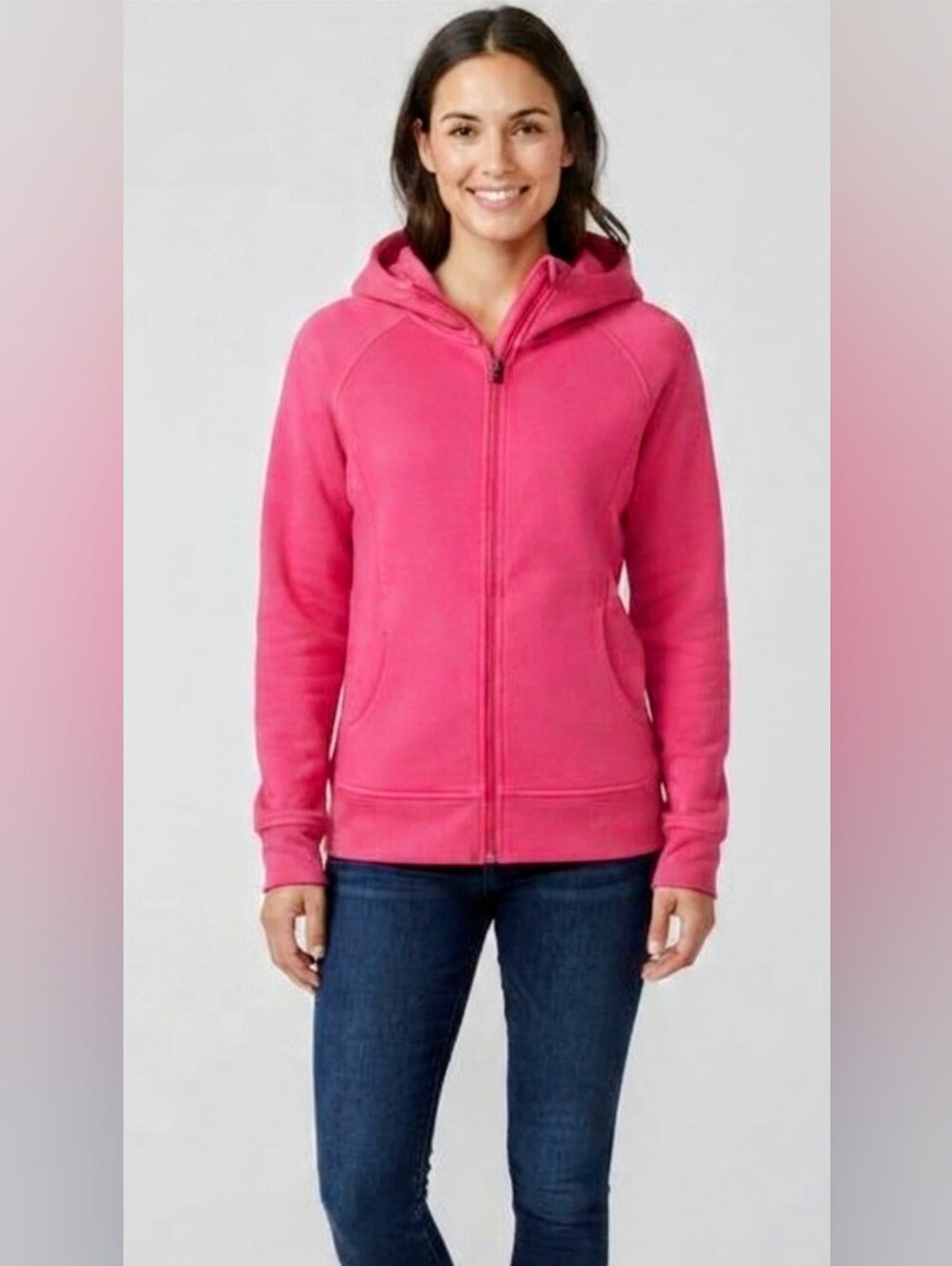 Tuff Athletics Hot Pink Full Zip Fleece Hoodie Jacket Size Medium M NWOT